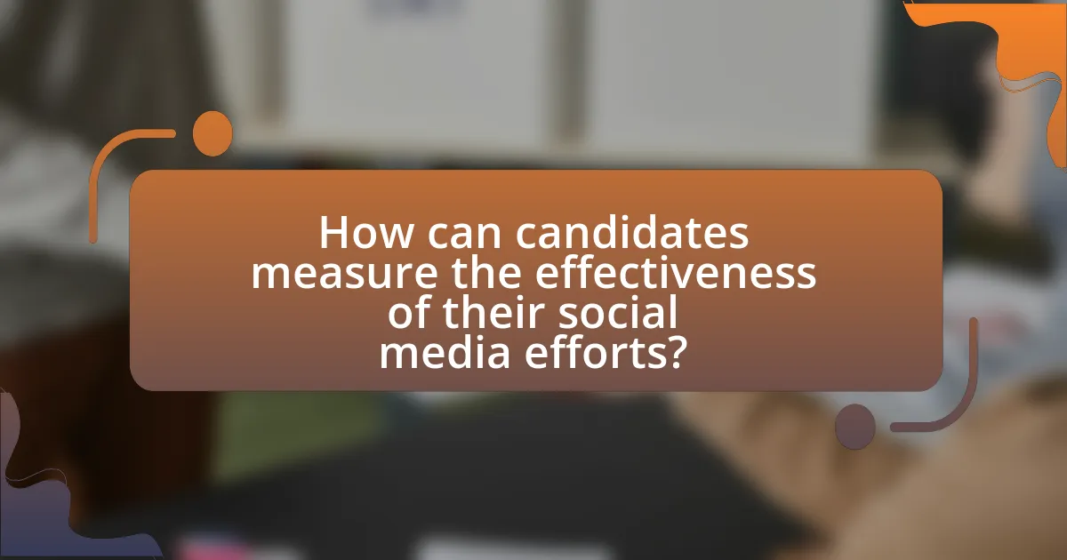 How can candidates measure the effectiveness of their social media efforts?